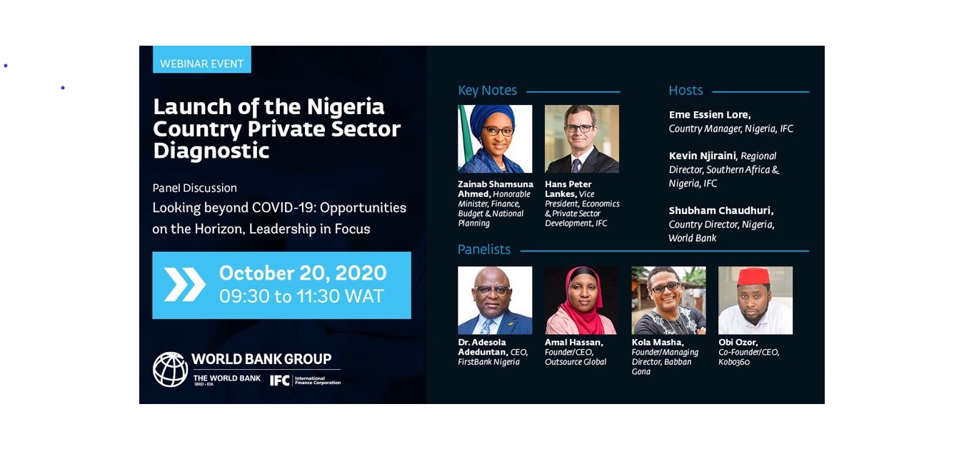 OUTSOURCE GLOBAL CEO /FOUNDER, AMAL HASSAN, JOINS PANEL AT THE VIRTUAL LUNCH OF THE NIGERIA COUNTRY PRIVATE SECTOR DIAGNOSTIC